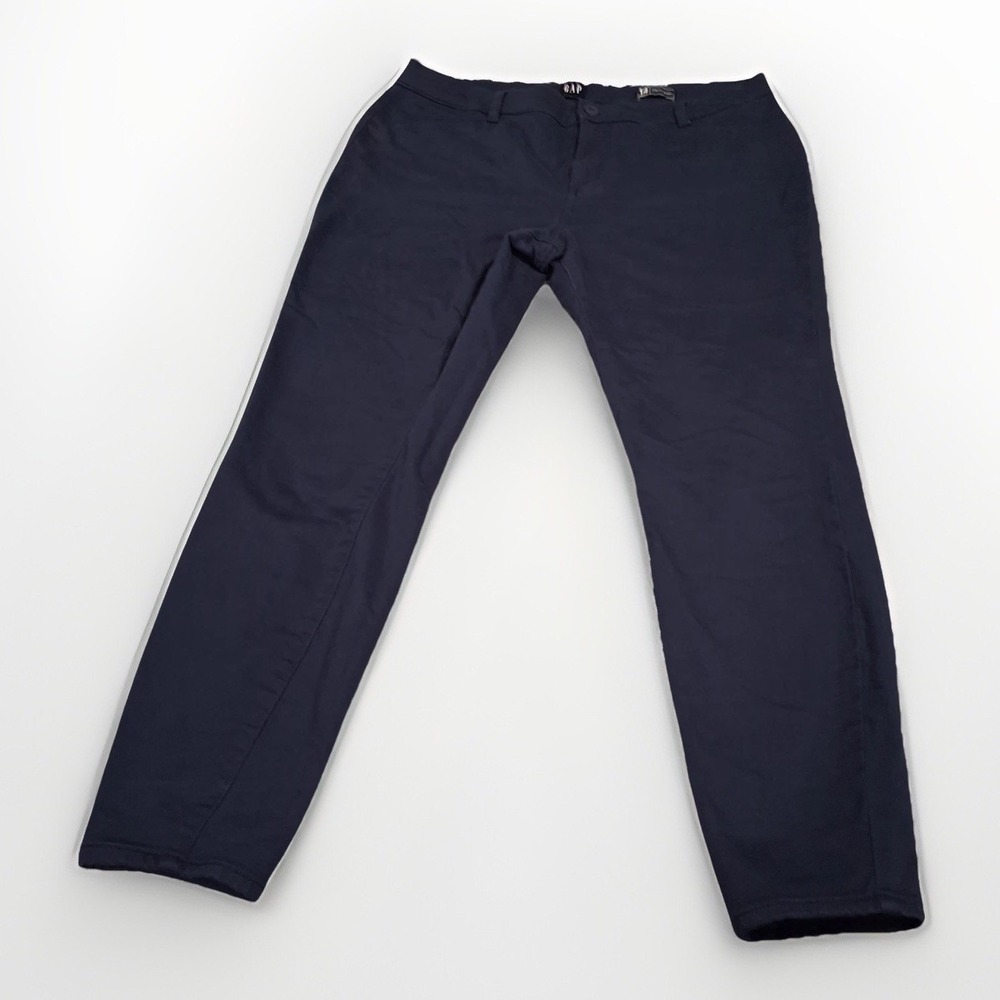 Gap Mens Stretch Skinny Navy Blue Side Stripe Pants‎ QLP1637S Size 14